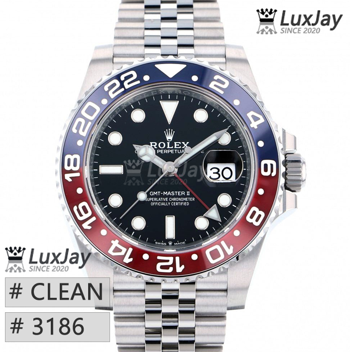 CLEAN 3186 40MM 지엠티 마스터2 펩시 GMT MASTER II 126710